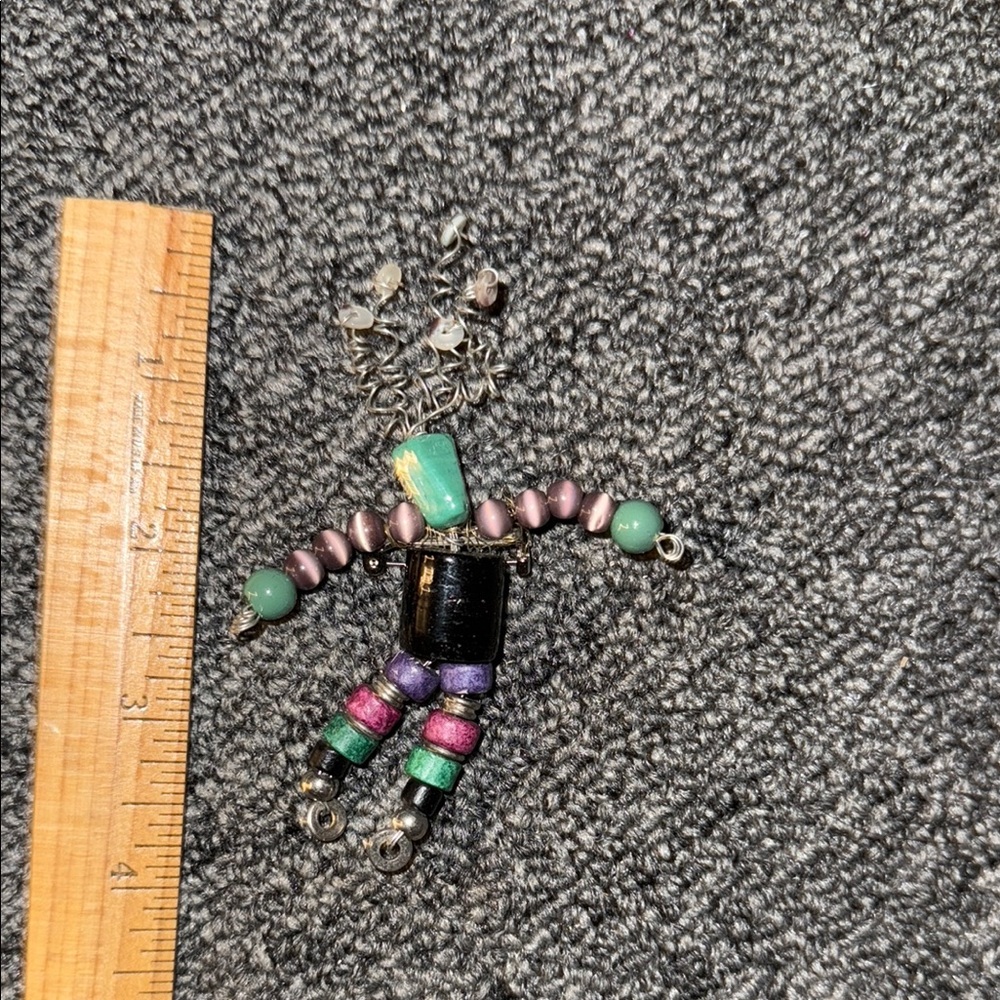 Colorful Beaded Pendant Pin Brooches